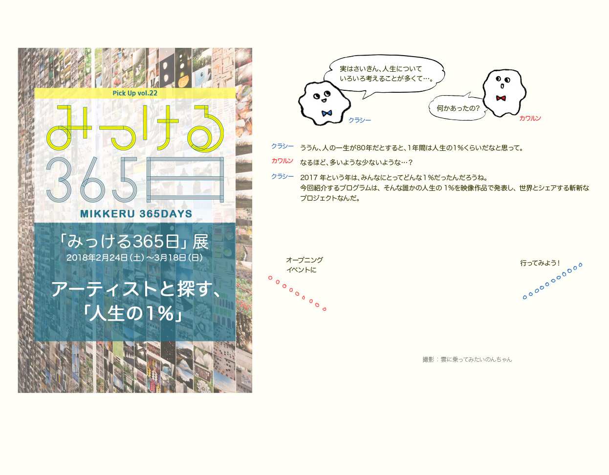 vol.22 「みつける365日」展 アーティストと探す、「人生の1%」